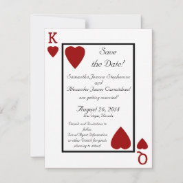 Reserve A Data Rainha/Rei de Cartas de Baralho Salve a Data