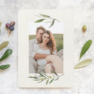 Reserve A Data Ramo de Oliveira Verde Aquarela Moderna