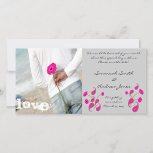 Reserve A Data Raspberry Paisley & Gerbers na Cinza Salvar a data