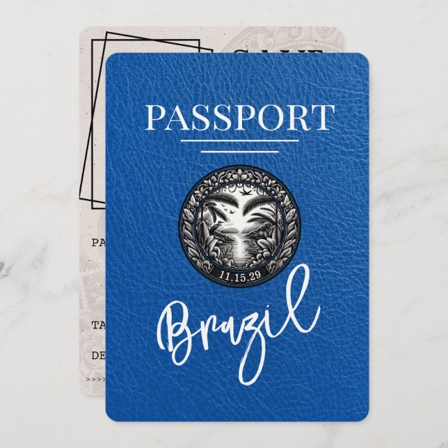 Reserve A Data Real Blue Brasil Passaporte Salvar Data (Frente/Verso)