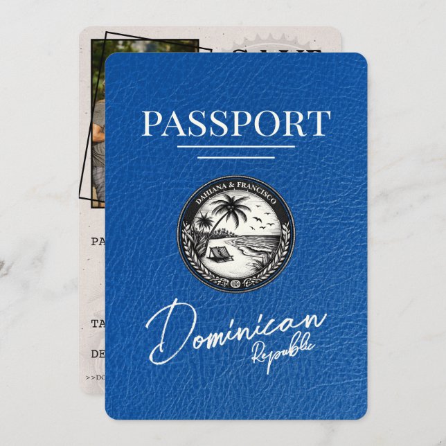 Reserve A Data Real Blue Dominican Passport (Frente/Verso)