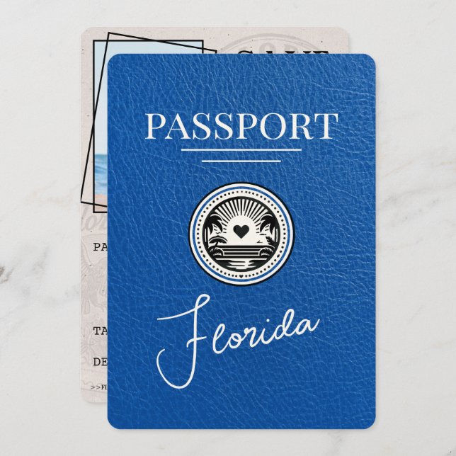 Reserve A Data Real Blue Florida Passport Salvar a data (Frente/Verso)