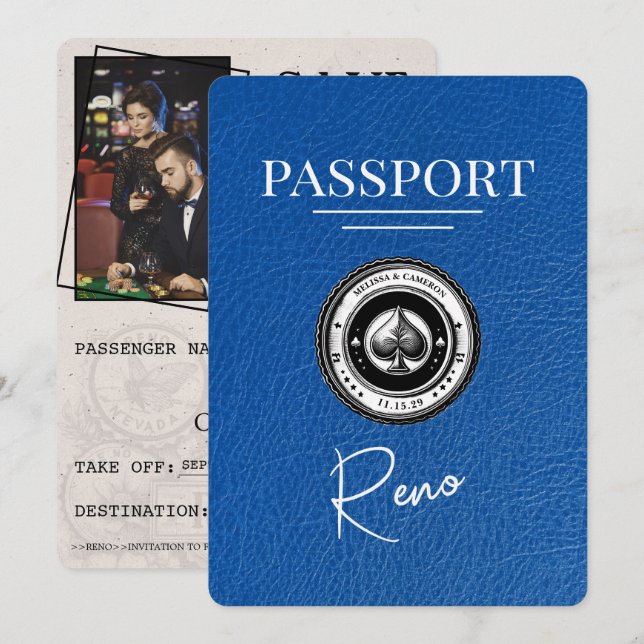 Reserve A Data Real Blue Reno Passaporte Salvar A Data (Frente/Verso)