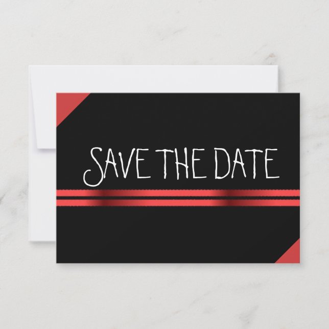 Reserve A Data Red and Black Save the Date (Salvar a data em verm (Frente)