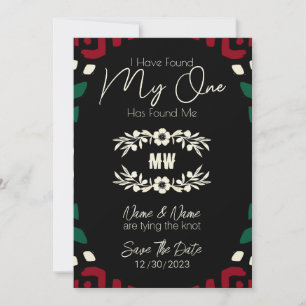 Reserve A Data Red Black Green Tribal African Save Date