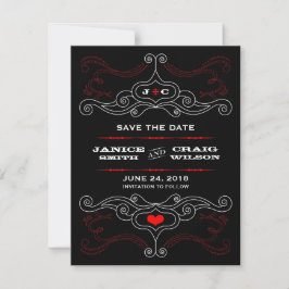 Reserve A Data Red & Black Rock 'n' Roll Music Themed Weding