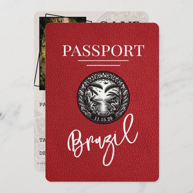 Reserve A Data Red Brazil Passport Salvar Data (Frente/Verso)
