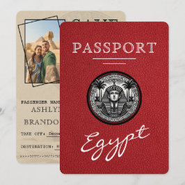Reserve A Data Red Egypt Passport Wedding Save the Date