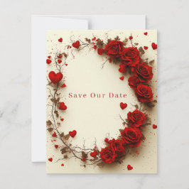 Reserve A Data Red Hearts Valentine's Day Wedding