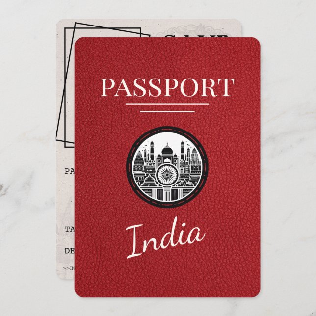 Reserve A Data Red India Passport Salvar a Data (Frente/Verso)