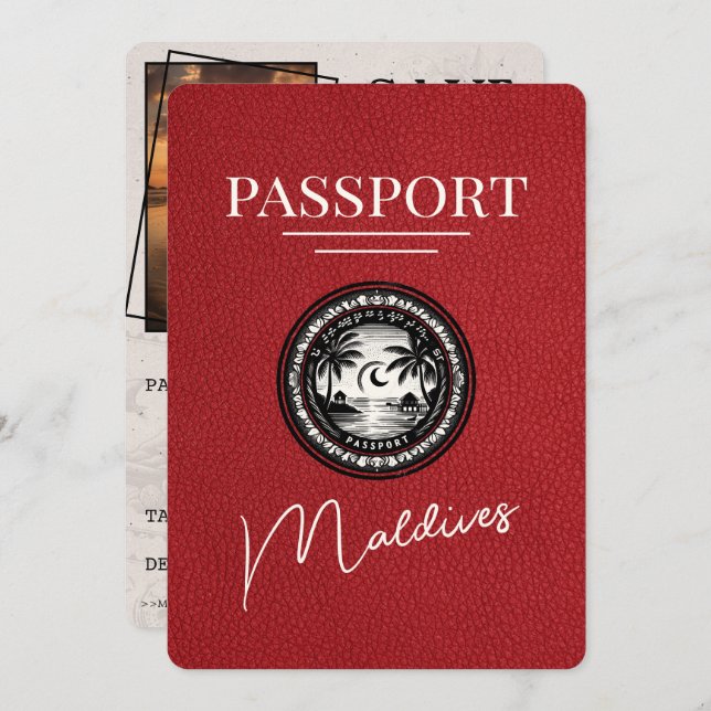 Reserve A Data Red Maldives Passport Salvar a Data (Frente/Verso)