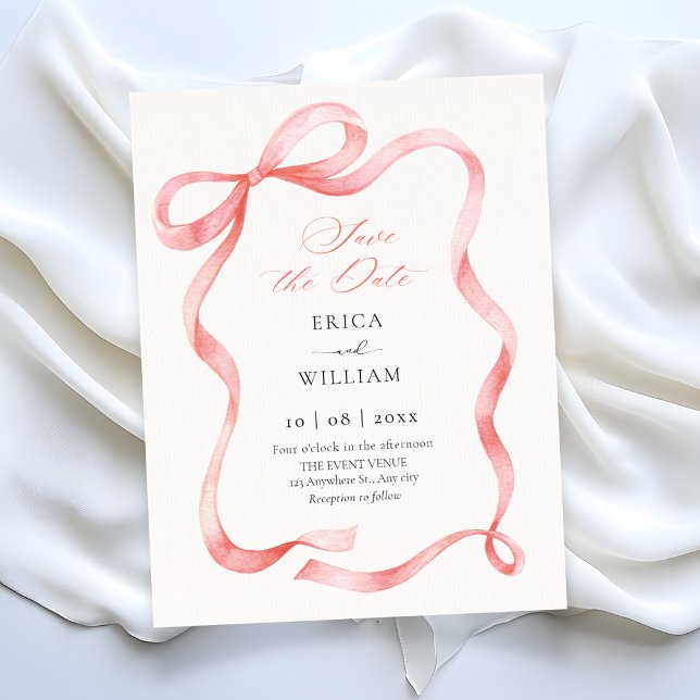 Reserve A Data Red pink ribbon bow  (Criador carregado)