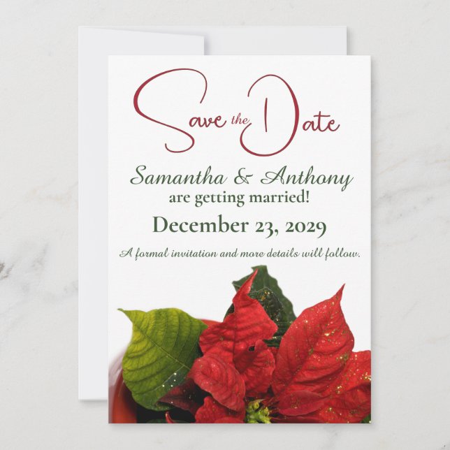 Reserve A Data Red Poinsettia Wedding (Frente)