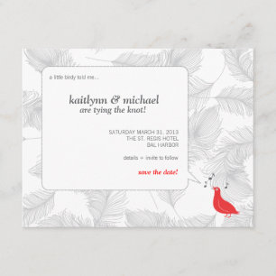Reserve A Data Red Songbird Save the Date Card