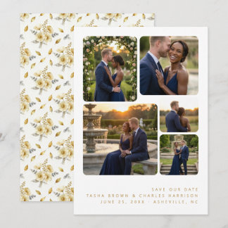 Reserve A Data Refined Minimalist 5-Photo Collage Wedding 
