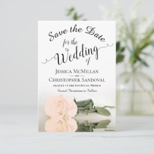 Reserve A Data Refletindo Casamento Romântico entre Rosa de Sepi