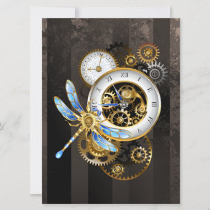 Reserve A Data Relógio Steampunk com Dragonfly Mecânica