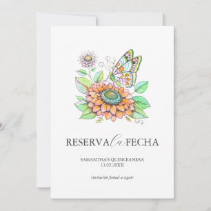 Reserve A Data Reserva la Fecha Quinceañeras Mariposas