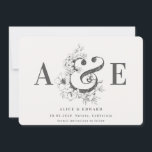 Reserve A Data Retenção floral feita à mão<br><div class="desc">Guarde o cartão de data com a mão. Com uma sensação feita à mão e uma ênfase na noiva e nas iniciais do noivo,  esta salva a data é certamente muito casal sonho de casamento. Parte de uma suíte de casamento</div>