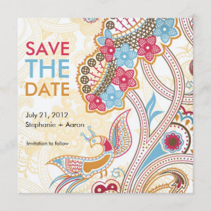 Reserve A Data Retorna Floral Salvar A Data