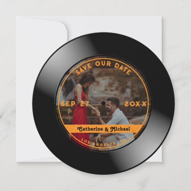 Reserve A Data Retro Music Vinyl Record Foto Round (Frente)