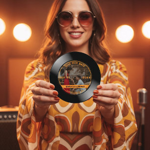 Reserve A Data Retro Music Vinyl Record Foto Round