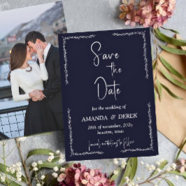 Reserve A Data Rich Dark Blue Weding Save the Date