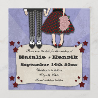 Reserve A Data Rockabilly Wedding, 5.25x5.25 salvar a data