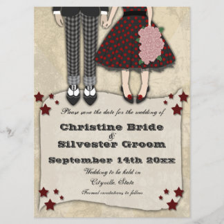 Reserve A Data Rockabilly Wedding, 6.5x8.75 salvar a data