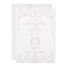 Rococó rosa pálido Salve a placa de data