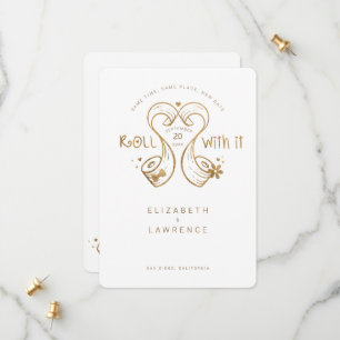 Reserve A Data Rolar com a Bride de Ti e papel higiênico de Groom