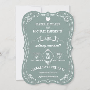 Reserve A Data Rolo do vintage em economias verdes do casamento a