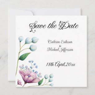 Reserve A Data Romance Botânico Suave De Casamento Floral Elegant