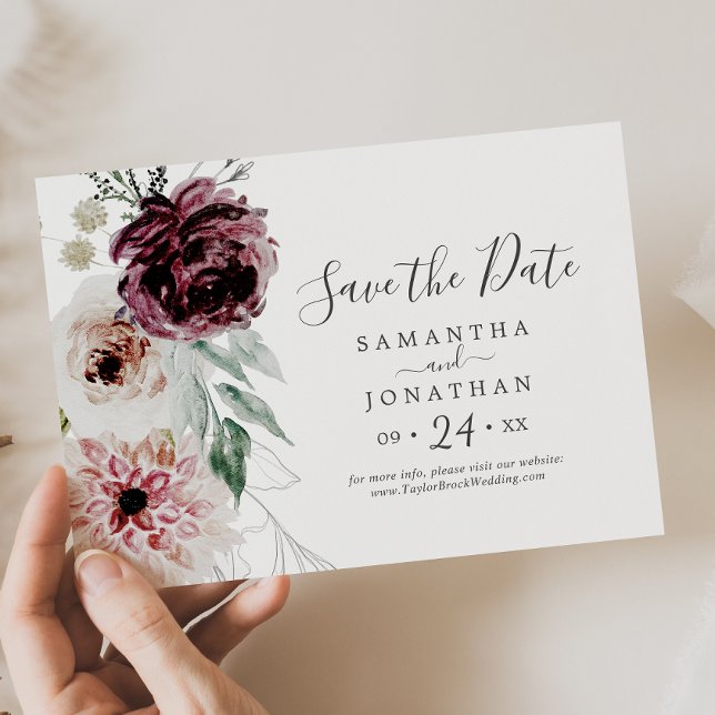 Reserve A Data Romance Floral Horizontal (Criador carregado)
