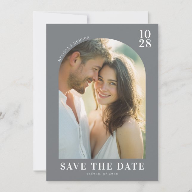 Reserve A Data Romantic Beige Minimalist Photo (Frente)