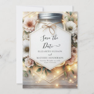Reserve A Data Romantic Chic Mason Jar Wedding