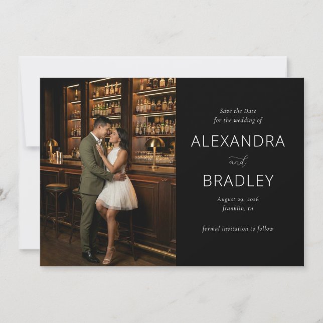 Reserve A Data Romantic Dark Elegant Photo (Frente)