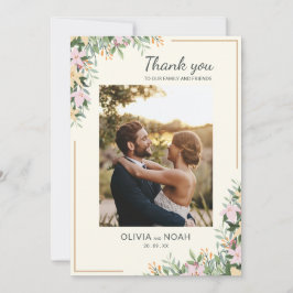 Reserve A Data Romantic Floral Thank You Photo Card