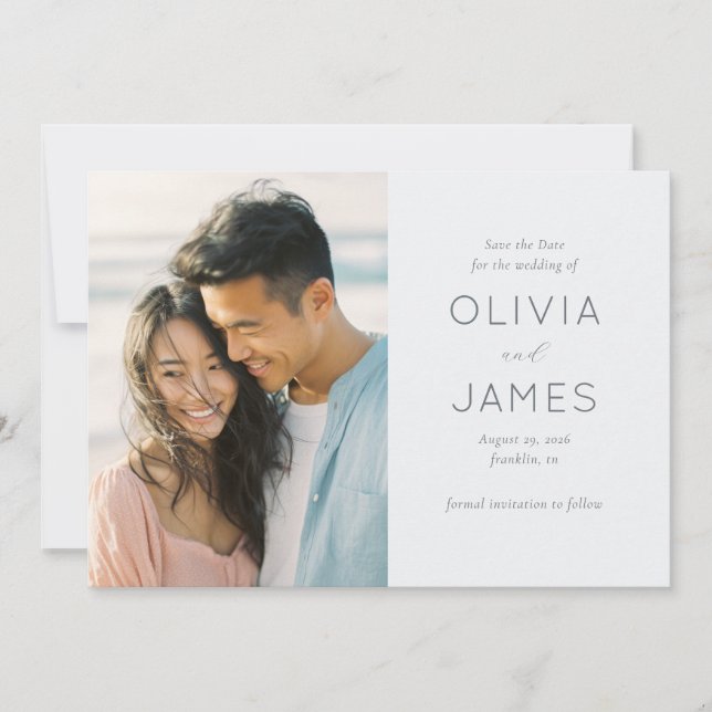 Reserve A Data Romantic Pastel Minimalist Photo (Frente)