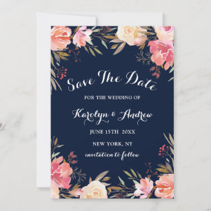 Reserve A Data Romântica Blush Bloom Floral Casamento Salve a Dat