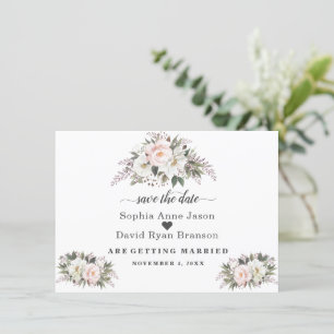 Reserve A Data Romântico Beijo Branco Flores Casamento Caligrafia