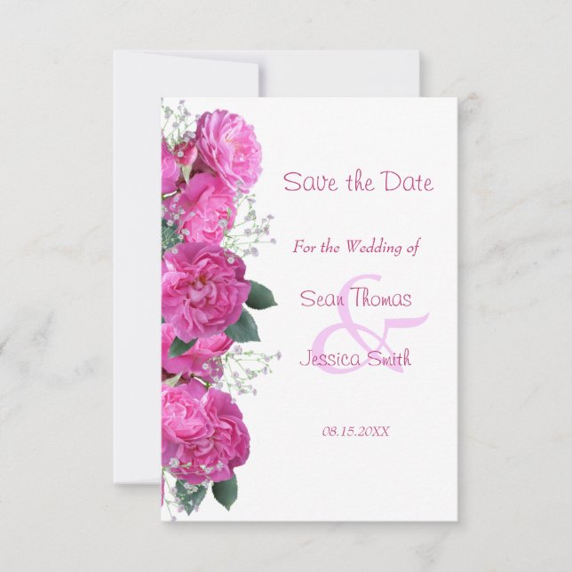 Reserve A Data Romântico Buquê Floral Casamento Salve A Data (Frente)