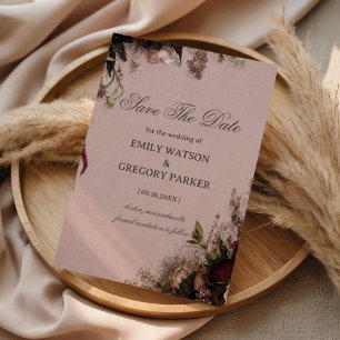 Reserve A Data Romântico Floral Rosa