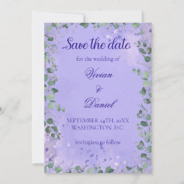 Reserve A Data Romântico Roxo Verde Salve a Data Casamento