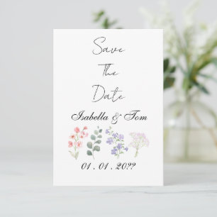 Reserve A Data Romântico Save the Date Botânico de Flores Silvest