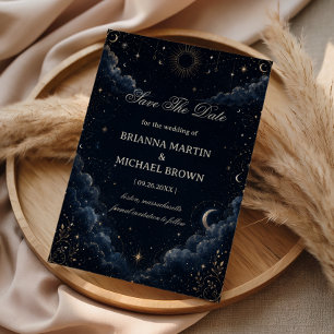 Reserve A Data Romântico Vintage Celestial Meia-Noite