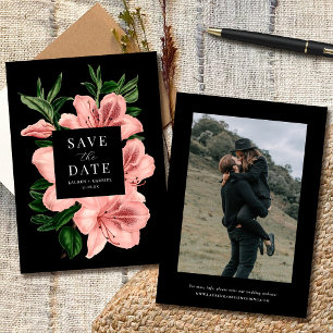 Reserve A Data Romântico Vintage Floral Rosa Bege Preto Casamento