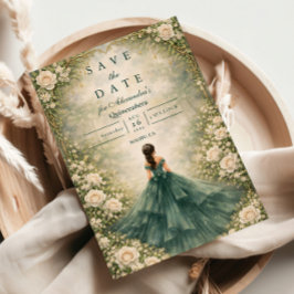 Reserve A Data Rosa de Jardim Esmeralda Quinceañera