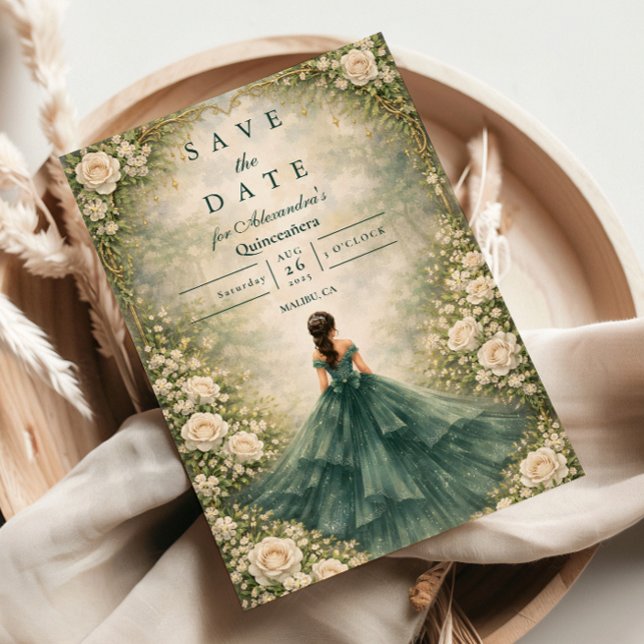 Reserve A Data Rosa de Jardim Esmeralda Quinceañera (Criador carregado)