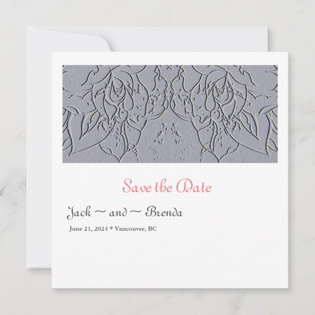 Reserve A Data Rosa De Pedra Guardar A Data (Frente)